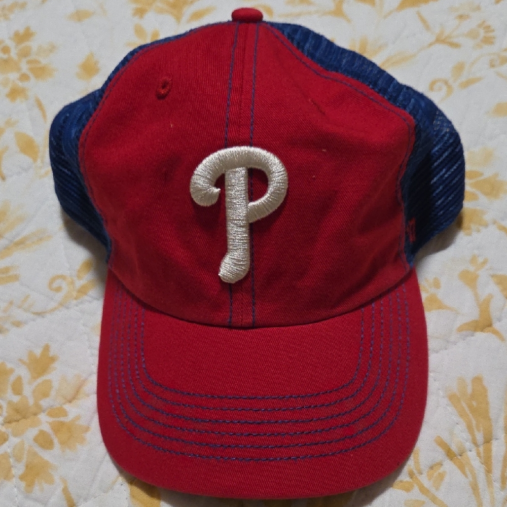 47 Brand Philadelphia Red and Blue Mesh Trucker Hat